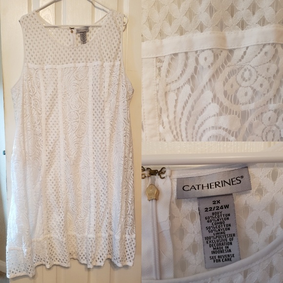 Catherines Dresses & Skirts - Catherine's 2X White, Sleeveless Dress